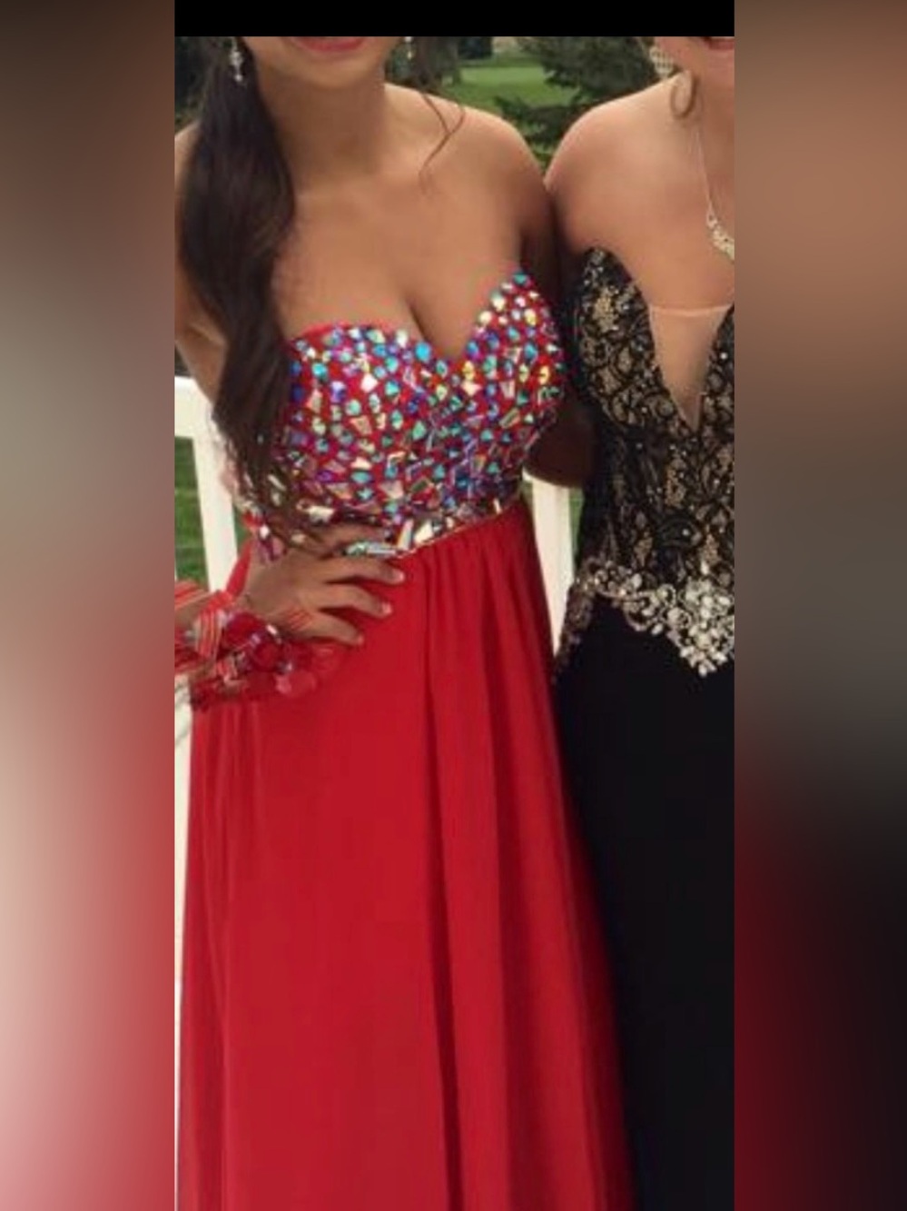 Red custom made Prom Dress, Night out, Party Open Back& Sides Sz 4 - Picture 4 of 15